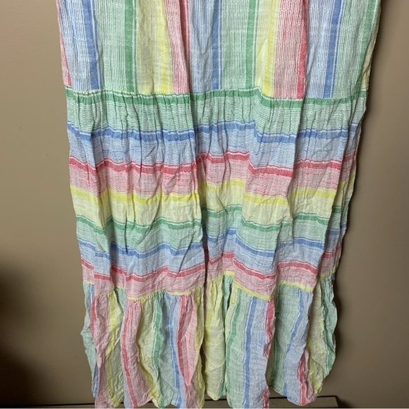 [Urban Outfitters] Rainbow Multi Colored Cotton Blend Tiered Skirt Maxi Dress - Picture 5 of 11